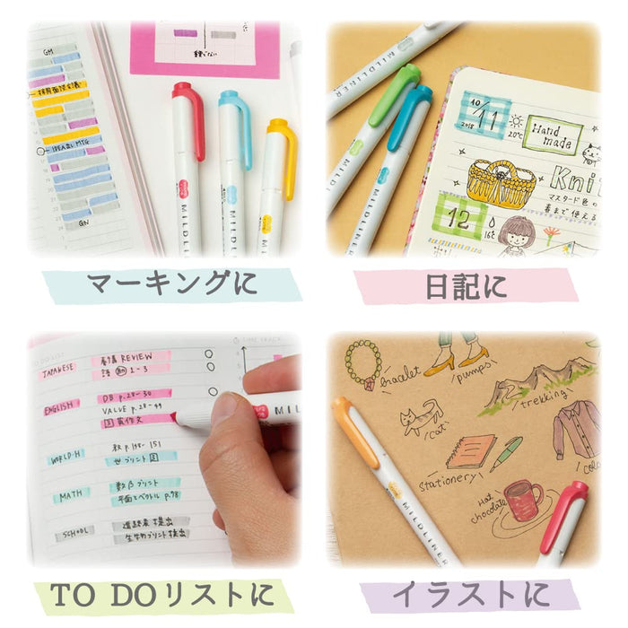 Zebra Mild Liner Highlighter Pen Radiant Mild Color 5 Colors Pack - Wkt7-5C-Hc-N-Kiichin - The #1 Place for Japanese Goods in Your Hand!