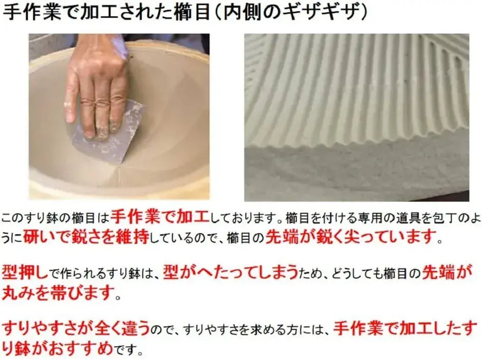 Genju Seitojo Iwami-yaki Pottery Mortar and Pestle Suribachi
