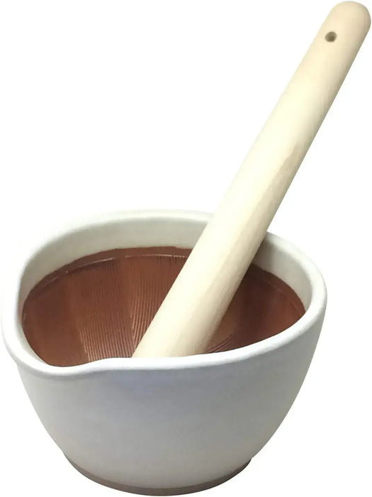 Genju Seitojo Motoshi Ishimi Silicone Bottom Mortar and Pestle Set - White Mat Medium - 4956795050255