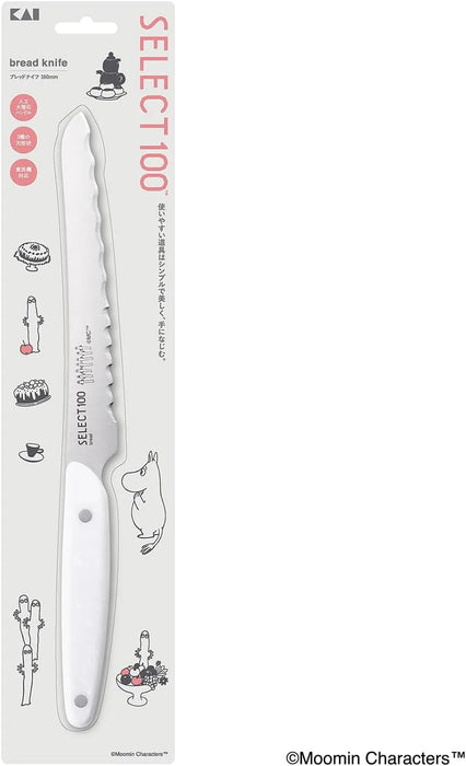 KAI Moomin Bread Knife 6.3 Inch Dishwasher Safe White