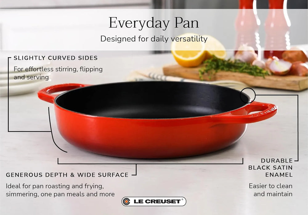 Le Creuset Enamel Cast Iron Signature Everyday Pan 11 Inch Olive Le Creuset