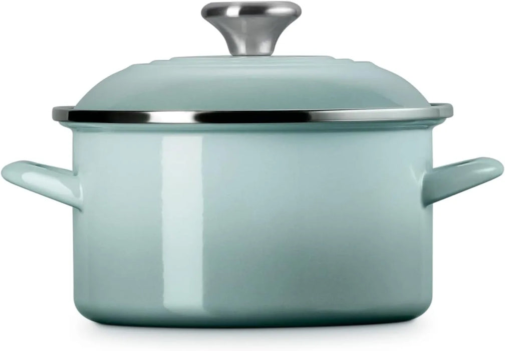 Le Creuset Enameled Steel Petite Stockpot 3.8 Quart Sea Salt Le Creuset