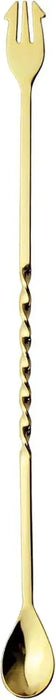Nagao Tsubamesanjo Bar Spoon 18-0 Stainless Steel Made in Japan - Gold 25cm - 4992519086384