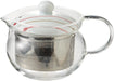 Saikai Pottery Hasami Ware Glass Pot with Stainless Steel Tea Strainer - Dot Stripe - 4965451493244