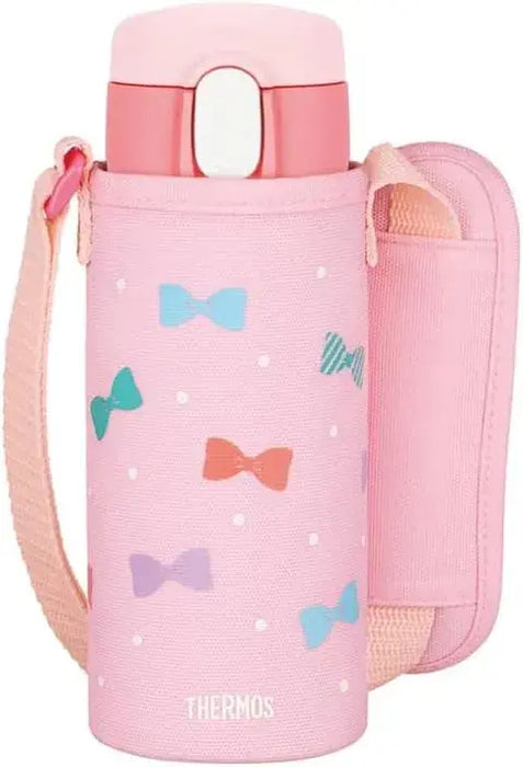 Thermos Vacuum Insulated Straw Bottle for Children Commuting - Pink 410ml - 4562344402071
