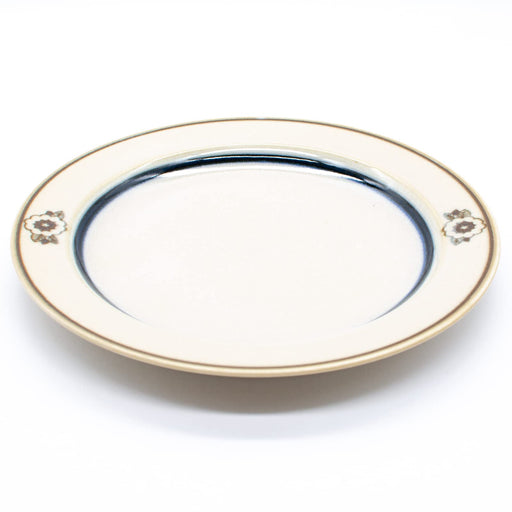 Aito Anyware Dish Plate M 20cm Fleurage Flower Navy Mino Ware Japan 111046-Kiichin - The #1 Place for Japanese Goods in Your Hand!