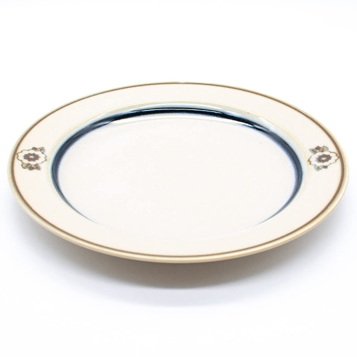 Aito Anyware Dish Plate M 20cm Fleurage Flower Navy Mino Ware Japan 111046-Kiichin - The #1 Place for Japanese Goods in Your Hand!