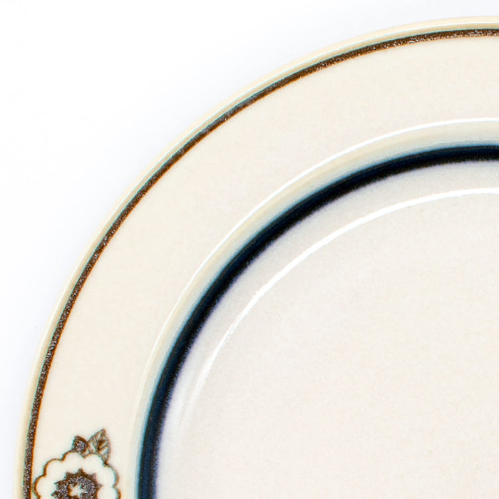Aito Anyware Dish Plate M 20cm Fleurage Flower Navy Mino Ware Japan 111046-Kiichin - The #1 Place for Japanese Goods in Your Hand!