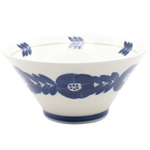 Aito Blossom Blossom Bowl Plate L 19cm Light Blue Navy Mino Ware 111004-Kiichin - The #1 Place for Japanese Goods in Your Hand!