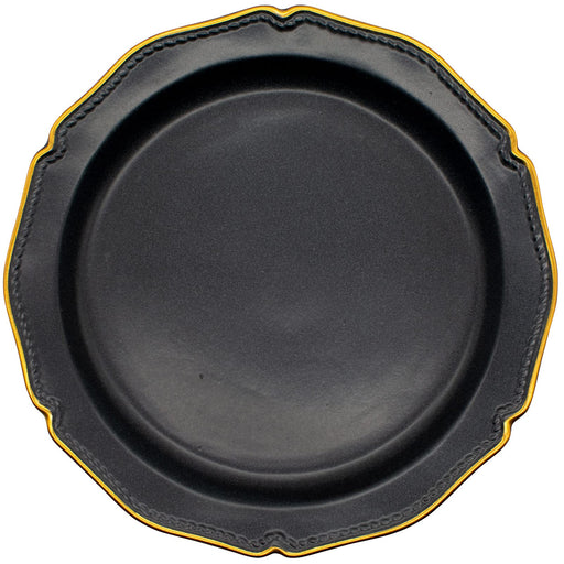 Aito Seisakusho Stitch Plate Dish 24cm Black Mino Ware Japan-Kiichin - The #1 Place for Japanese Goods in Your Hand!