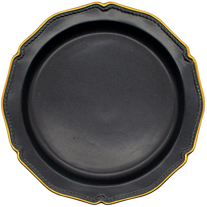 Aito Seisakusho Stitch Plate Dish 24cm Black Mino Ware Japan-Kiichin - The #1 Place for Japanese Goods in Your Hand!
