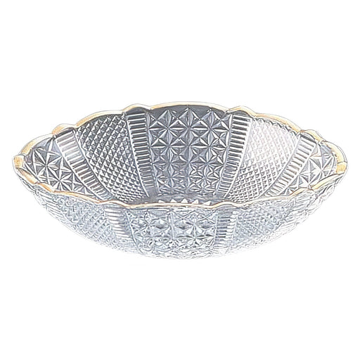 Aoyama Glass Medium Bowl with Flax Ornament in Elegant Gold Finish-Kiichin - The #1 Place for Japanese Goods in Your Hand!