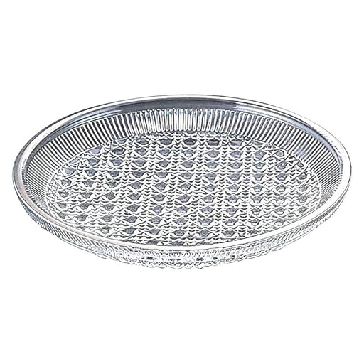 Aoyama Glass Plate Cage Pattern Platinum - Japanese Design - Default Title-Kiichin - The #1 Place for Japanese Goods in Your Hand!