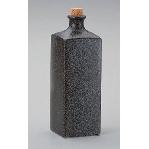 Setomono Honpo Japan Black Glaze Square Shochu Bottle - 7.5X23Cm 830Cc-Kiichin - The #1 Place for Japanese Goods in Your Hand!