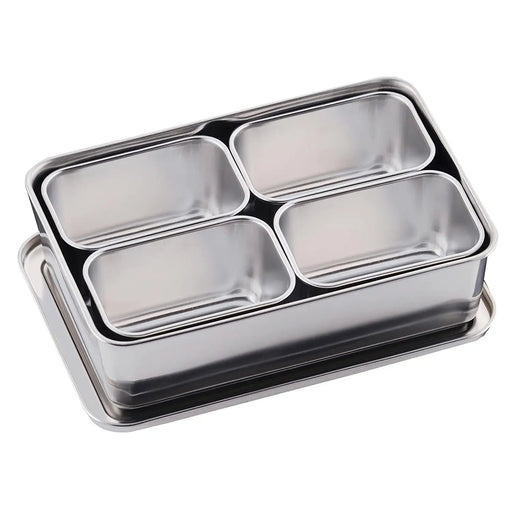 Premium Clover Stainless Steel Yakumi Seasoning Container - 4 Compartments Square-Kiichin - The #1 Place for Japanese Goods in Your Hand!