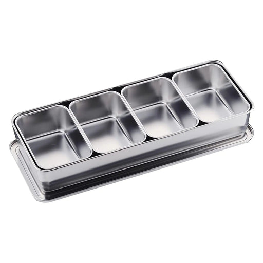 Premium Stainless Steel Yakumi Seasoning Container - 4 Compartments-Kiichin - The #1 Place for Japanese Goods in Your Hand!