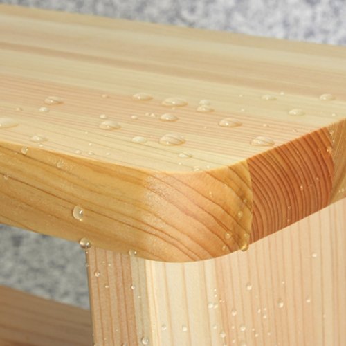 Daiwa Industry Wooden Hinoki Bath Chair - Water Repellent, Mildew Resistant, 21cm-Kiichin - The #1 Place for Japanese Goods in Your Hand!