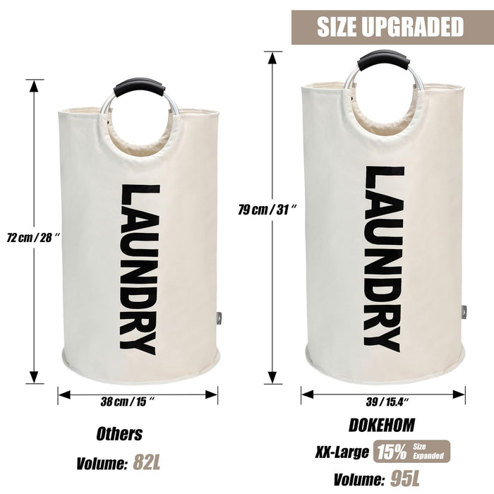 Dokehom 95L Waterproof Laundry Basket Hamper Box with Folding Design and Stylish Interior (Black)-Kiichin - The #1 Place for Japanese Goods in Your Hand!