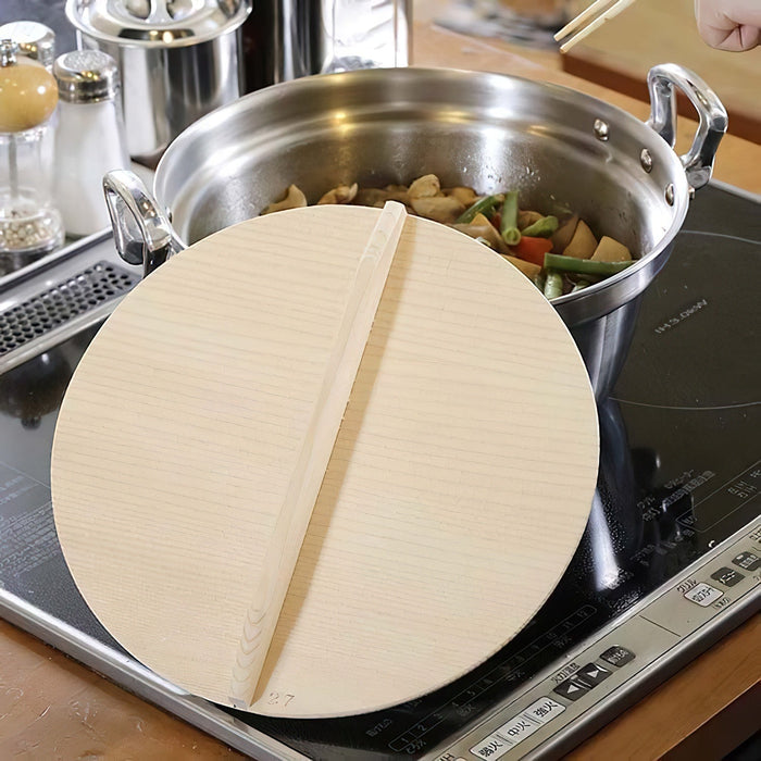 27cm EBm Wooden Lid Enhance Your Kitchen with a Stylish and Functional Addition-Kiichin - The #1 Place for Japanese Goods in Your Hand!