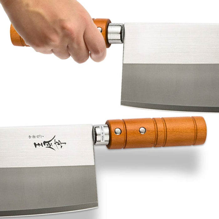 Fuji Cutlery Japanese Stainless Steel Double-Edged Chinese Knife - Round Handle 175mm-Kiichin - The #1 Place for Japanese Goods in Your Hand!