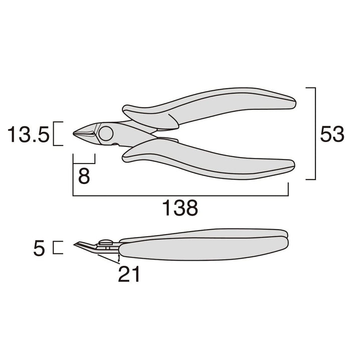 Fujiya MTN03-135 Light Nippers Thin & Lightweight 135mm Silver 0.8mm Iron Wire-Kiichin - The #1 Place for Japanese Goods in Your Hand!