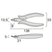 Fujiya MTN03-135 Light Nippers Thin & Lightweight 135mm Silver 0.8mm Iron Wire-Kiichin - The #1 Place for Japanese Goods in Your Hand!