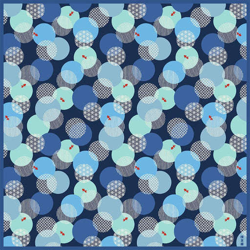 Hama Pattern Goldfish & Crest Ball Furoshiki - 50Cm Japanese Cloth-Kiichin - The #1 Place for Japanese Goods in Your Hand!