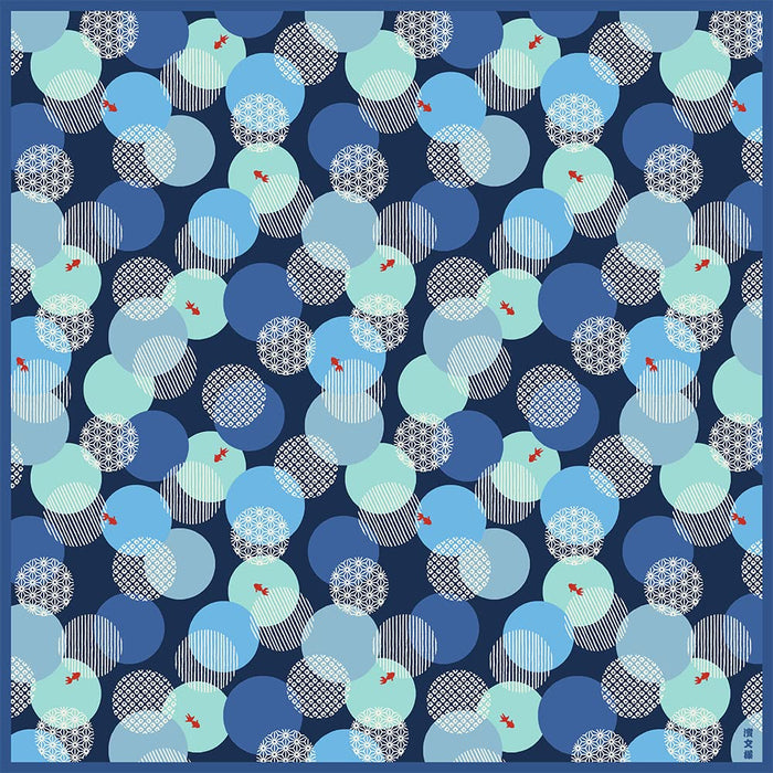 Hama Pattern Goldfish & Crest Ball Furoshiki - 50Cm Japanese Cloth-Kiichin - The #1 Place for Japanese Goods in Your Hand!