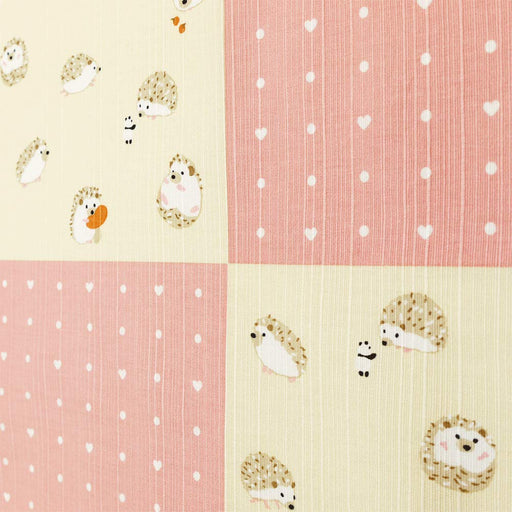 Hama Pattern Hedgehog Pink Cloth - 50Cm Japanese Furoshiki-Kiichin - The #1 Place for Japanese Goods in Your Hand!
