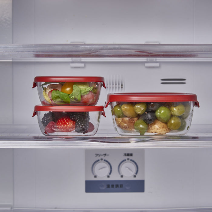 Hario Glass Storage Container - Heat Resistant, Made in Japan, 3Pcs White-Kiichin - The #1 Place for Japanese Goods in Your Hand!
