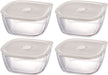 Hario Japan Glass Airtight Storage Container Set (1200ml, 4-Pack)-Kiichin - The #1 Place for Japanese Goods in Your Hand!