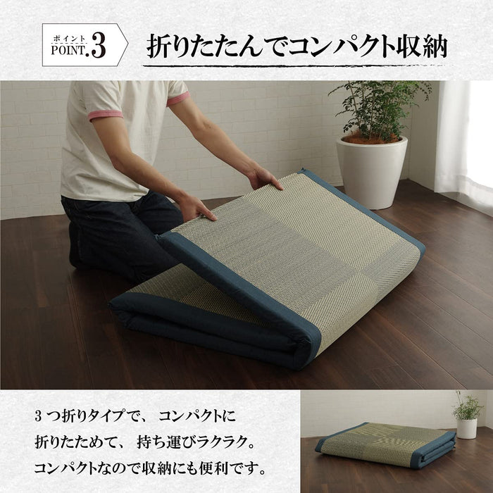 Ikehiko Corp Japan Igusa Sheets Bed Pad Noah Raku Raku Single Blue - Premium Quality Bedding-Kiichin - The #1 Place for Japanese Goods in Your Hand!
