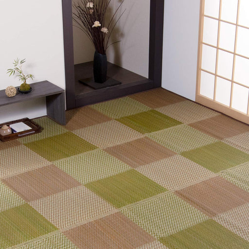 Ikehiko Corp Rush Rug Carpet Hanagoza Pia Edoma 2 Tatami Brown Japan 174X174Cm #4323802-Kiichin - The #1 Place for Japanese Goods in Your Hand!