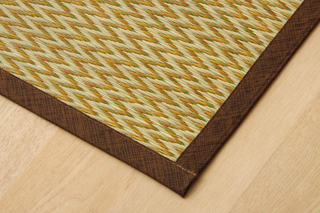 Ikehiko Corp Rush Rug Carpet Hanagoza Pia Edoma 2 Tatami Brown Japan 174X174Cm #4323802-Kiichin - The #1 Place for Japanese Goods in Your Hand!