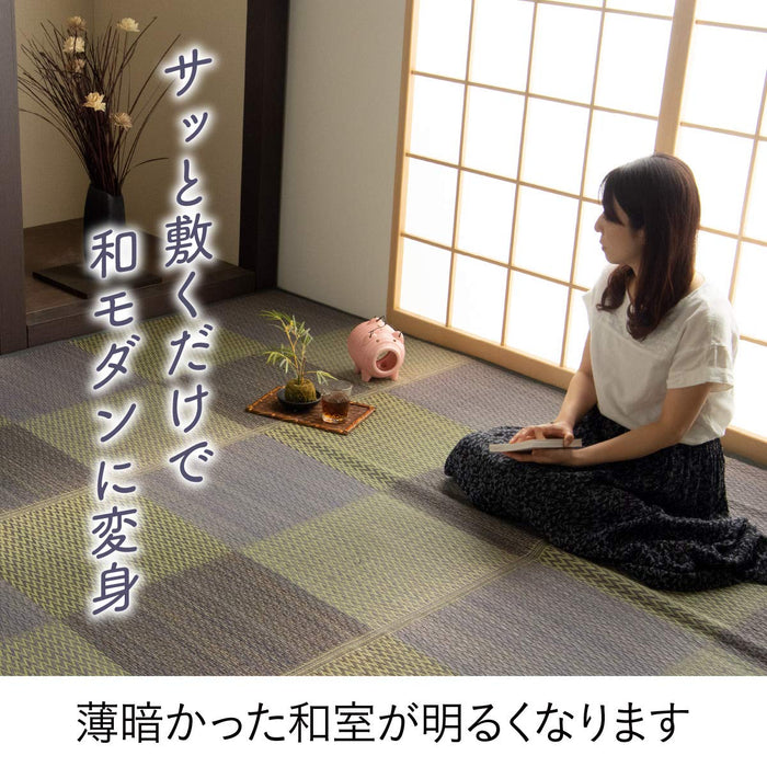 Ikehiko Corp Rush Rug Carpet Hanagoza Pia Edoma 2 Tatami Brown Japan 174X174Cm #4323802-Kiichin - The #1 Place for Japanese Goods in Your Hand!