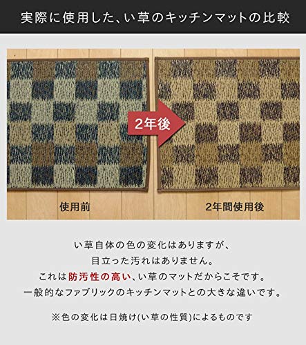 Ikehiko Corporation Igusa Kitchen Mat Japan Petite Block Gray 43X180Cm - Premium Quality-Kiichin - The #1 Place for Japanese Goods in Your Hand!