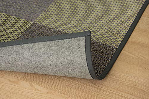 Ikehiko Gray Rush Rug Carpet - Japanese Hanagoza Dx Pia Edoma 2 Tatami - 174X174Cm-Kiichin - The #1 Place for Japanese Goods in Your Hand!