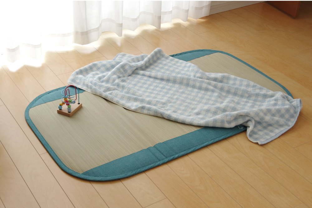 Ikehiko Corp Blue Juniors Rush Rug Mat 70X120Cm - Refreshing Sleep for Baby Kids-Kiichin - The #1 Place for Japanese Goods in Your Hand!