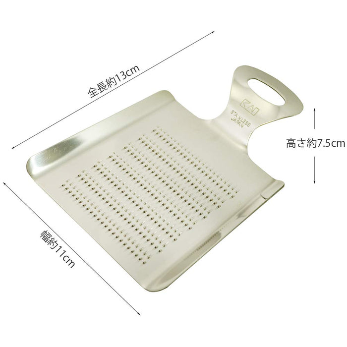 Kai Corp Mini Stainless Steel Grater - Made in Japan (DH7070)-Kiichin - The #1 Place for Japanese Goods in Your Hand!