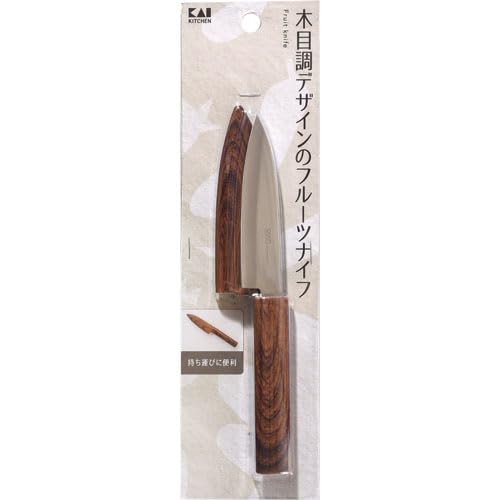 Kaijirushi KK Fruit Knife Wood Grain Sheath-Kiichin - The #1 Place for Japanese Goods in Your Hand!
