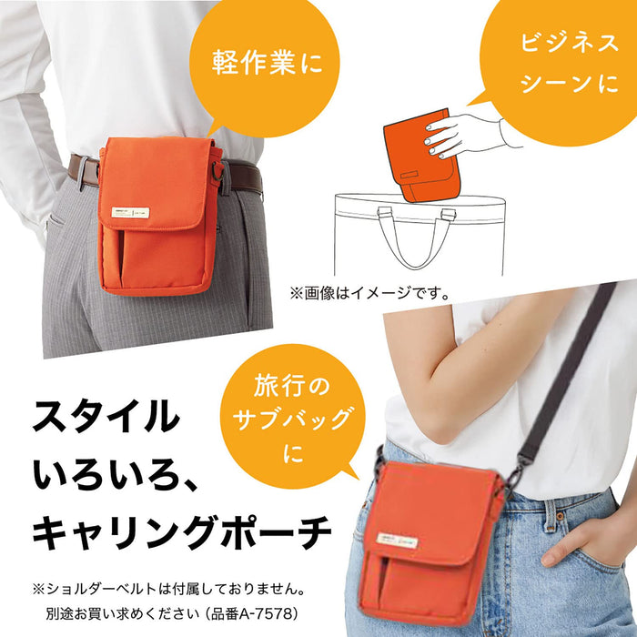 Lihit Lab A7574-4 A6 Carrying Pouch - Orange, Made In Japan-Kiichin - The #1 Place for Japanese Goods in Your Hand!