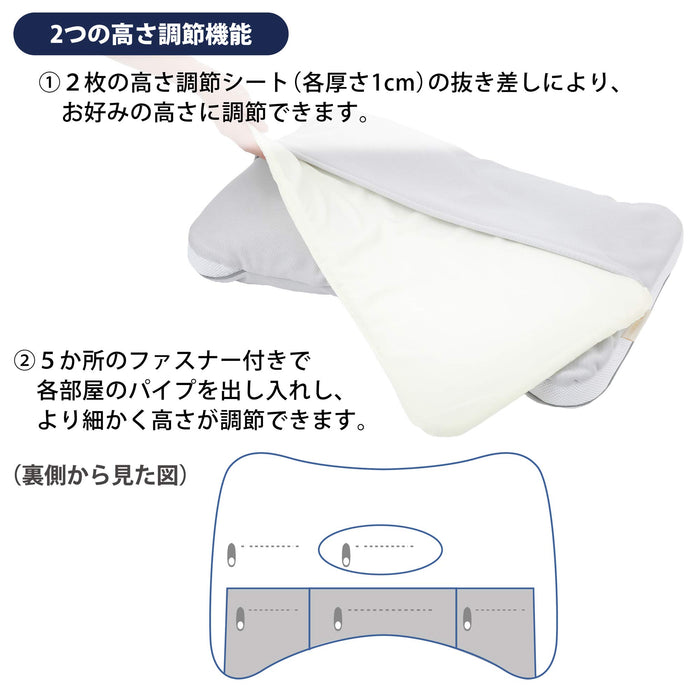 Nishikawa Adjustable Height Gray Pillow - Made in Japan-Kiichin - The #1 Place for Japanese Goods in Your Hand!