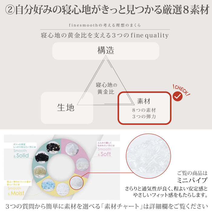 Nishikawa Japan Mini Pipe Pillow - Washable, Breathable, Elastic, Adjustable, Fine Smooth White-Kiichin - The #1 Place for Japanese Goods in Your Hand!