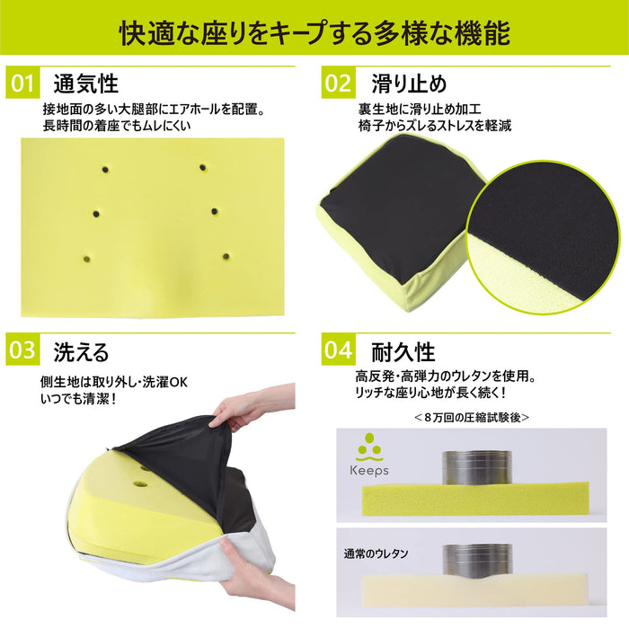 Nishikawa Pelvic Support Cushion - Triangular Support System for Ideal Sitting Posture-Kiichin - The #1 Place for Japanese Goods in Your Hand!
