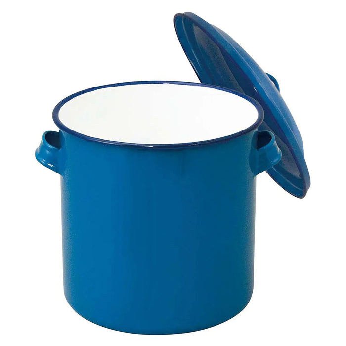 Noda Horo 12cm Enamelware Storage Jar with Lid - Stylish and Functional Kitchen Organizer-Kiichin - The #1 Place for Japanese Goods in Your Hand!