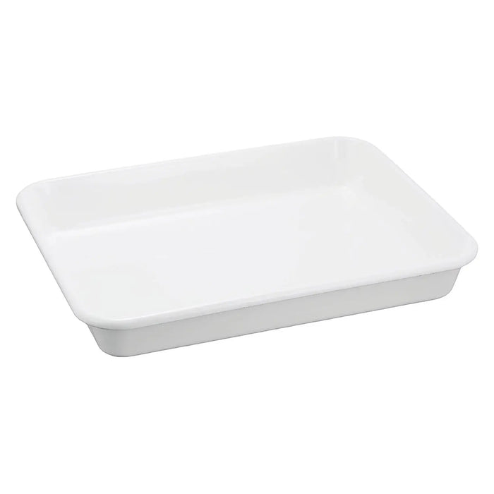 Noda Horo Enamel Nestable Meal Prep Baking Tray No.15 - White Series-Kiichin - The #1 Place for Japanese Goods in Your Hand!