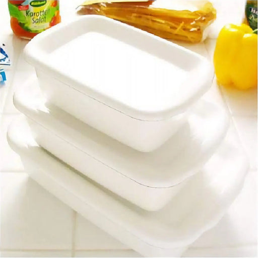 Noda Horo Enamel Rectangle Deep Food Containers with Lid - Small Size-Kiichin - The #1 Place for Japanese Goods in Your Hand!
