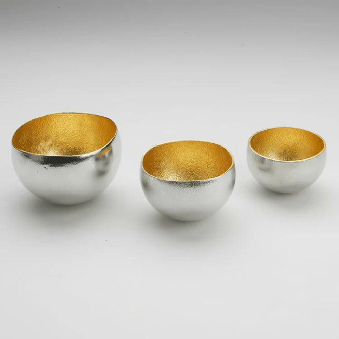Handcrafted Japan Cast Tinware Kuzushi Yure Misshapen Swing Cold Sake Cup 70Ml Gold by Nousaku-Kiichin - The #1 Place for Japanese Goods in Your Hand!