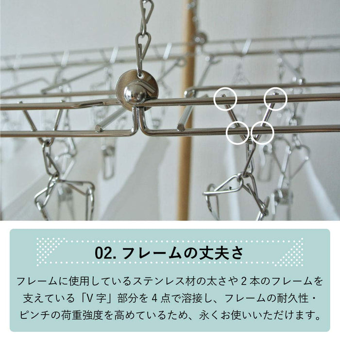 Ohki Works (Ohki) Japan Stainless Steel Hanger DL 00381-4 Silver 59.5x35xH40cm - Tangle-Free-Kiichin - The #1 Place for Japanese Goods in Your Hand!