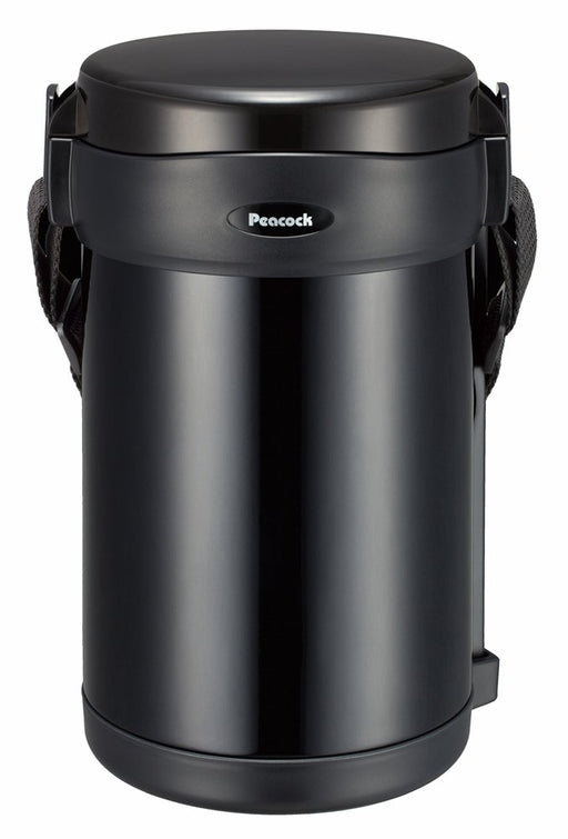 Peacock Thermos Industry Stainless Lunch Jar - Clear Black AOL-20 Japan-Kiichin - The #1 Place for Japanese Goods in Your Hand!